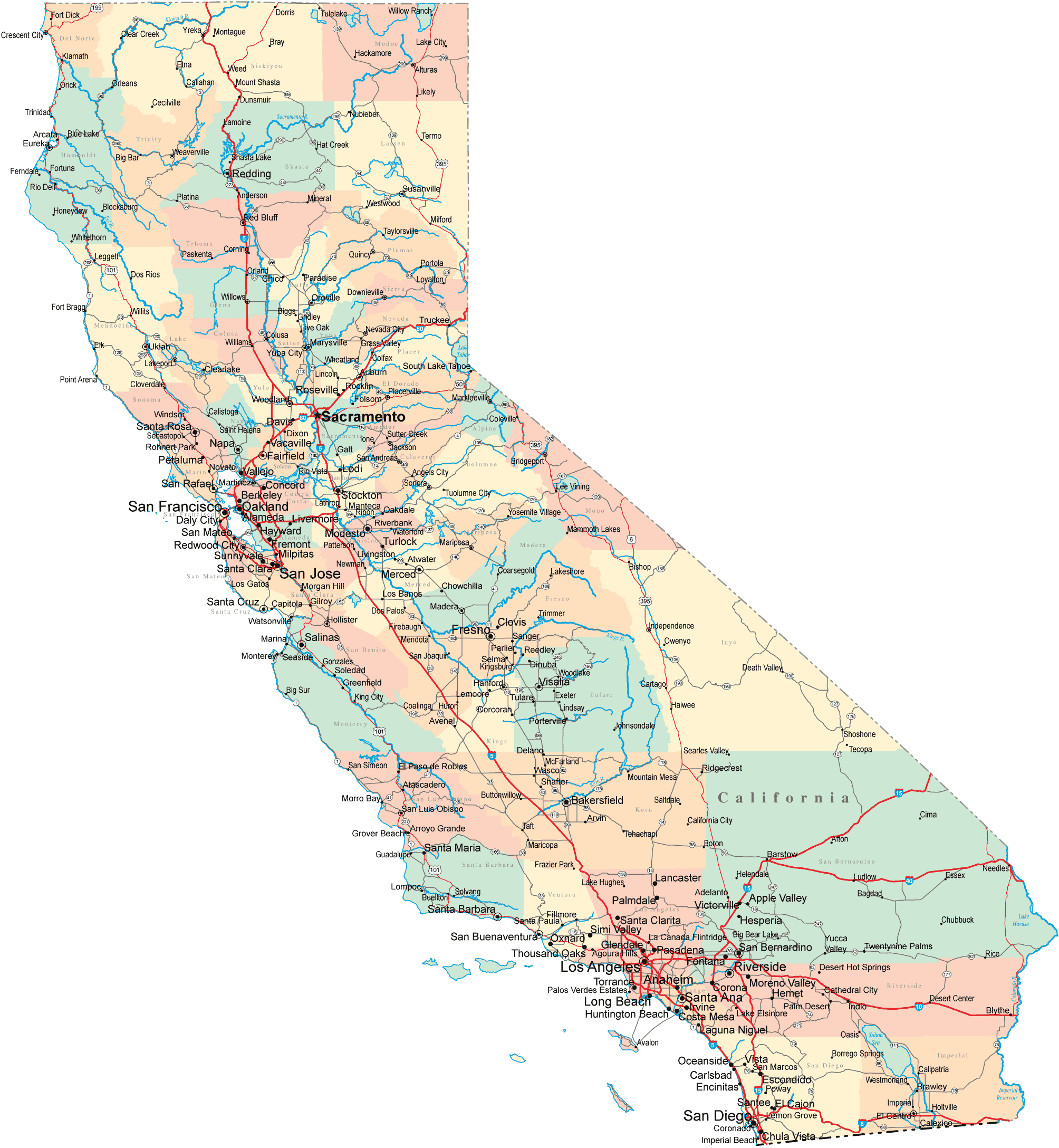 california road map ca road map california highway map